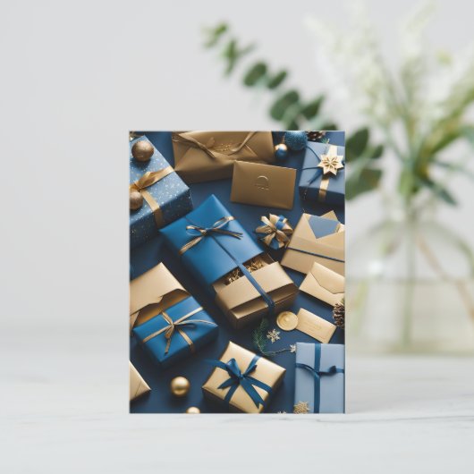 Kerstpakketten briefkaart (Staand voorkant)