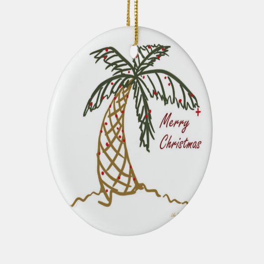 kerstpalm keramisch ornament (Rechts)