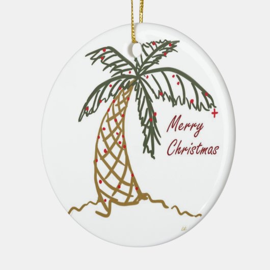 kerstpalm keramisch ornament (Links)