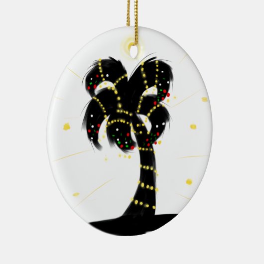 kerstpalm keramisch ornament (Rechts)