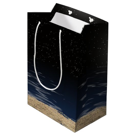 Kerstpalmbomen in maanlicht medium cadeauzakje (Achterkant Gekanteld)