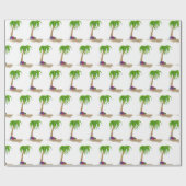 Kerstpalmbomen in zand cadeaupapier (Vlak)