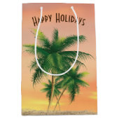 Kerstpalmbomen in zand medium cadeauzakje (Voorkant)