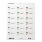 Kerstpalmbomen Retouradres Etiket (Full Sheet)