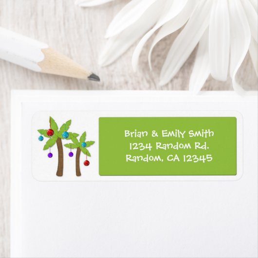 Kerstpalmboom aangepaste vakantie labels (Insitu)