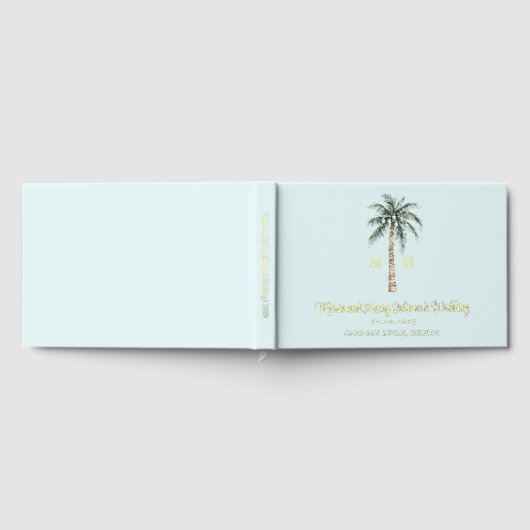 kerstpalmboom | Beach Wedding Monogram Gastenboek (Volledig)