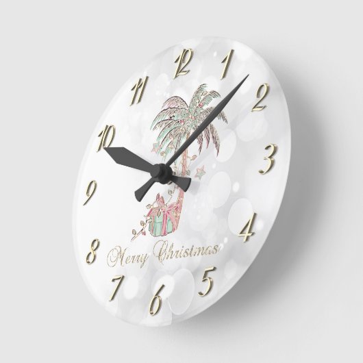 Kerstpalmboom, Cadeau, String Lights, Bokeh Ronde Klok (Hoek)