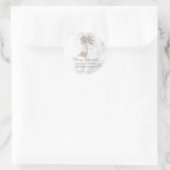 Kerstpalmboom, Cadeau, String Lights, Bokeh Ronde Sticker (Tas)