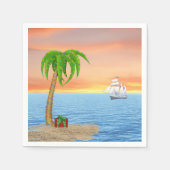 Kerstpalmboom en kat servet (Voorkant)