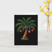 Kerstpalmboom Feestelijke Lichten Schattige Tropis Kaart (Gele Bloem)