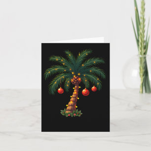 Kerstpalmboom Feestelijke Lichten Schattige Tropis Kaart