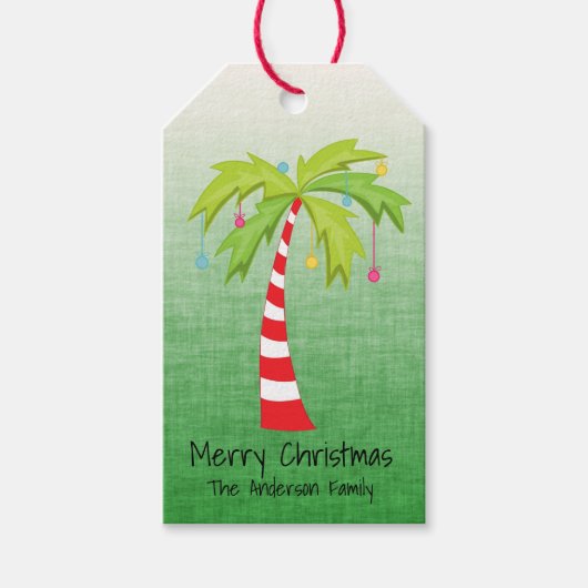 Kerstpalmboom gepersonaliseerde cadeau Labels Cadeaulabel (Voorkant)