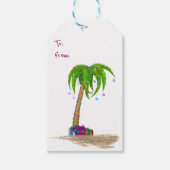 Kerstpalmboom in zand cadeaulabel (Voorkant)