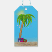 Kerstpalmboom in zand  cadeaulabel (Voorkant)