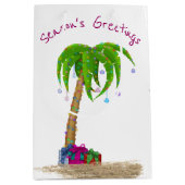 Kerstpalmboom in zand medium cadeauzakje (Voorkant)