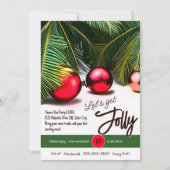 Kerstpalmboom Jolly Rode Ornamenten Tropisch Kaart (Voorkant)