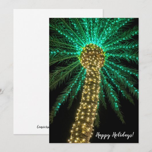 Kerstpalmboom Kerstkaart (Voorkant / Achterkant)