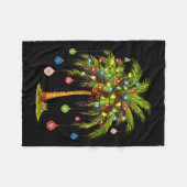 Kerstpalmboom licht Hawaïaanse tropische Kerstmis Fleece Deken (Voorkant (Horizontaal))