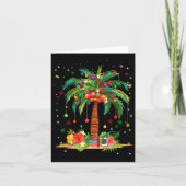 Kerstpalmboom licht Hawaïaanse tropische Kerstmis Kaart (Voorkant)