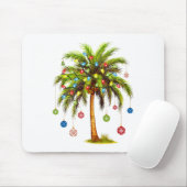 Kerstpalmboom licht Hawaïaanse tropische Kerstmis Muismat (Met muis)