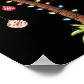 Kerstpalmboom licht Hawaïaanse tropische Kerstmis Poster (Hoek)