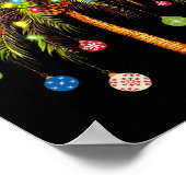 Kerstpalmboom licht Hawaïaanse tropische Kerstmis Poster (Hoek)