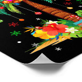 Kerstpalmboom licht Hawaïaanse tropische Kerstmis Poster (Hoek)