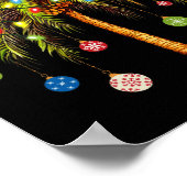 Kerstpalmboom licht Hawaïaanse tropische Kerstmis Poster (Hoek)
