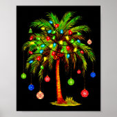 Kerstpalmboom licht Hawaïaanse tropische Kerstmis Poster (Voorkant)