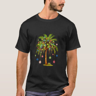 Kerstpalmboom Licht Hawaïaanse tropische Kerstmis T-shirt