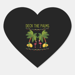 kerstpalmboom met vakantielampjes en hart sticker