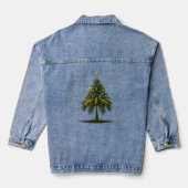 Kerstpalmboom, strand Aloha Kerstmis Denim Jacket (Achterkant)