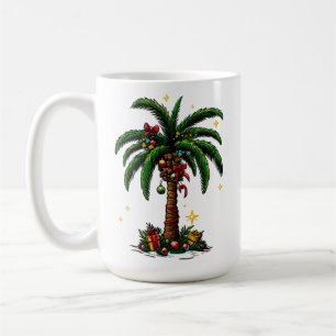 Kerstpalmboom, strand Aloha Kerstmis Koffiemok