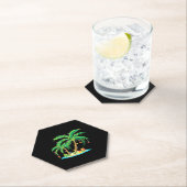 Kerstpalmboom Tropische Kerstcadeau Kokosnoot Kartonnen Onderzetters (Insitu)