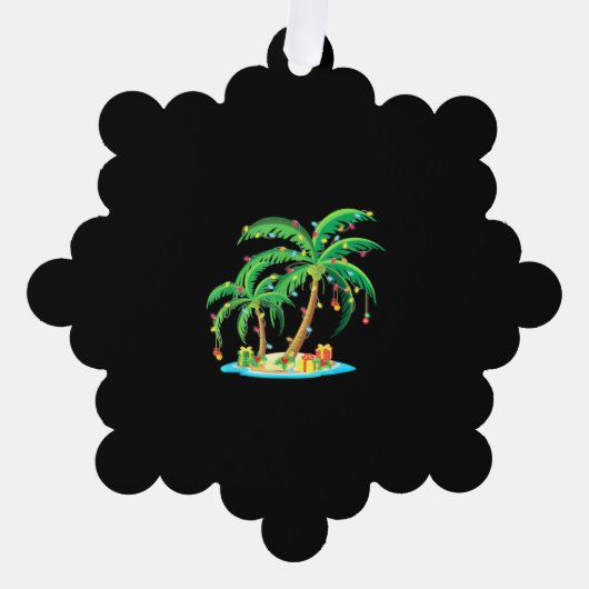 Kerstpalmboom Tropische Kerstcadeau Kokosnoot Ornament Kaart (Voorkant)