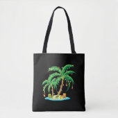 Kerstpalmboom Tropische Kerstcadeau Kokosnoot Tote Bag (Voorkant)