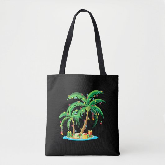 Kerstpalmboom Tropische Kerstcadeau Kokosnoot Tote Bag (Voorkant)