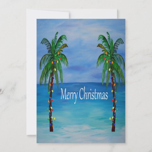 Kerstpalmboom tropische kerstkaarten. kaart (Voorkant)