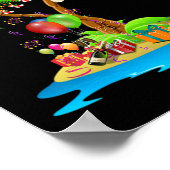 Kerstpalmboom Tropische kerstkokosnoot in overeens Poster (Hoek)