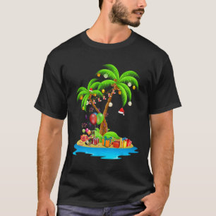 Kerstpalmboom Tropische kerstkokosnoot in overeens T-shirt