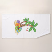 Kerstpalmboom Tropische kerstkonkoslichten Badhanddoek (Badhanddoek)