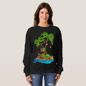 Kerstpalmboom Tropische kerstkonkoslichten P Trui (Voorkant volledig)