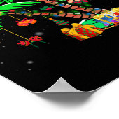 Kerstpalmboom Tropische kerstkonkoslichten Poster (Hoek)