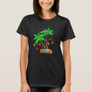 Kerstpalmboom Tropische kerstkonkoslichten T-shirt