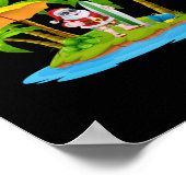 Kerstpalmboom Tropische kerstlichten Poster (Hoek)