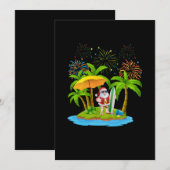 Kerstpalmboom Tropische kerstlichten Save The Date (Voorkant / Achterkant)