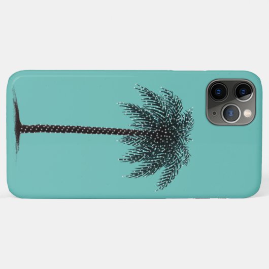 Kerstpalmboom, turquoise iPhone Case (Achterkant (horizontaal))