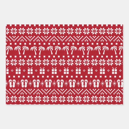 kerstpalmen en Teenslippers Inpakpapier Vel (Voorkant 3)