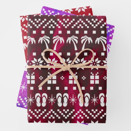 kerstpalmen en Teenslippers Inpakpapier Vel (In situ)