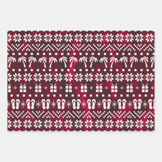 kerstpalmen en Teenslippers Inpakpapier Vel (Voorkant)